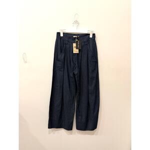 NWT Les Filles D'ailleurs High Rise Wide Leg Palazoo Jeans Dark Blue Women's S